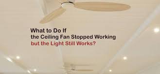 This gives you an idea of why your fan has malfunctioned and how it will be. What To Do If The Ceiling Fan Stopped Working But The Light Still Works