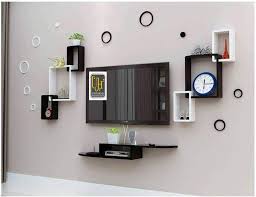 Universal Handicraft Wall Shelves With Smart Tv Setup Box Floating Modern Design Home Hexagon Decorative Items Tv Entertainment Unit Amazon In Electronics Several open shelves lend themselves to electronics, entertainment items, remotes, and more.