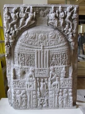 Marble relief from the historic Amaravati Maha Stupa, AI generated