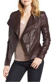 Trouve Drape Front Leather Jacket Nordstrom Leather Jacket Jackets Lambskin Leather Jacket
