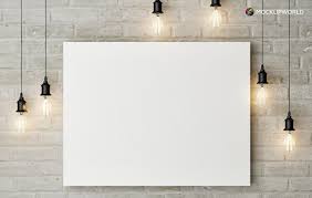 Painting On A Wall Mockup Free Design Mockups Free Canvas Design Design Mockup Free