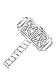 Thor Hammer Coloring Page