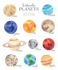 Space Planet Clipart Watercolor Solar System Illutrations Etsy In 2022 Solar System Art Space Watercolor Planet Drawing