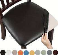 4/6pcs Set PU Leather Restaurant Chair Seat Cover - PU Leather Square Chair  Cushion Cover * Dining Hotel Seat Cover Removable Soft Cu