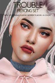 Trouble Piercing Set Pralinesims On Patreon Sims 4 Piercings Sims Hair Piercing