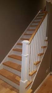 After priming, both the stair treads and stair risers received two coats of 'frost' white paint from behr. Natural Maple Stair Treads With White Risers Contemporary Staircase Toronto By Stairsteps Houzz Uk