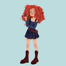 Handpicked merida images and backgrounds. Illustrator Liza On Instagram Happy First Day Of Autumn And In Some Countries First School Day So He Disney Princess Modern Modern Merida Modern Disney
