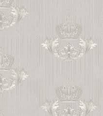 Raumkult24.de der tapetenspezialist für teppiche, tapeten, farben, designböden und bodenbeläge im internet. Harald Gloockler Imperial Barock Tapete 54858 Beige Mit Kronenmotiv