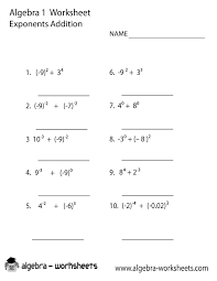 Exponents Addition Algebra 1 Worksheet Printable Algebra 2 Worksheets Algebra Worksheets Quadratics