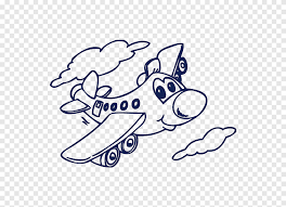 Pesawat terbang adalah pesawat udara yang lebih berat dari udara, bersayap tetap, dan dapat terbang dengan tenaga sendiri. Airplane Drawing Coloring Book Karikatur Pesawat Terbang Putih Teks Png Pngegg