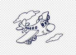 Gambarlah bentuk oval untuk bagian muka pesawat. Airplane Drawing Coloring Book Karikatur Pesawat Terbang Putih Teks Png Pngegg