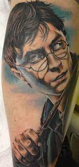 Harry Potter Tattoo Photos For Fan Inspiration Harry Potter Tattoos Harry Potter Face Harry Potter Portraits