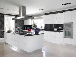 This Striking Contemporary Kitchen Utilizes Black Counters And Bold Acc House Interior Design Kitchen Interior Design Kitchen White Cabinets Black Countertops