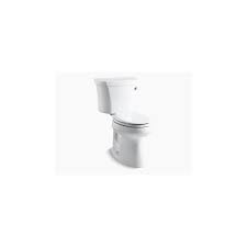 This white vitreous china bowl pairs with 1.28 gpf or 1.6 gpf toilet tank from the memoirs suite to infuse your bathroom with a stylish aesthetic. Kohler K 3949 Ra 0 White 1 28 Gpf Two Piece Comfort Height Elongated Toilet With 14 Rough In And Right Hand Trip Lever From The Highline Collection Faucet Com