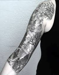 Forest Tree Snowflake Mens Half Sleeve Tattoos Half Sleeve Tattoos For Guys Best Sleeve Tattoos Full Sleeve Tattoo Design