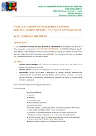 Mod Ii Herramientas Bloque Ii Cv Y Carta Presentacion