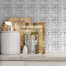 Vintage Ceramic Tile Washed White 6x6 Installed On A Kitchen Backsplash Herringbone Mosaic Tile French Country Kitchen Ceramic Wall Tiles