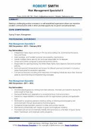 Financial institutions used credit risk analysis models to determine the probability of default of a potential borrower. Risk Management Specialist Resume Samples Qwikresume