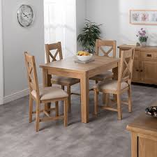 Cotswold Oak Dining Table Set With 4 Cross Back Chairs Buy Online At Qd Stores