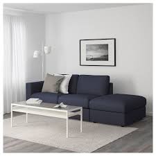 Vimle 3er Sofa Ohne Abschluss Orrsta Schwarzblau Ikea Osterreich 3er Sofa Bequemes Sofa Sofa Stoff