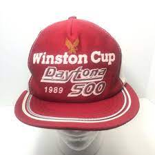 Vintage 1989 Nascar Winston Cup Daytona 500 Racing Trucker Hat Etsy Daytona Daytona 500 Snapback Cap