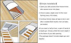 However, according to werner ladders, some homes have wider attic openings. Attic Stairway Insulation Cover Premium Energy Saving Attic Stairs Door Ladder Insulator Pull Down Tent With Zipper 25 In X 54 In X 11in Amazon Com