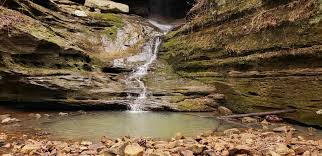 Lace up your shoes and be ready to breathe in fresh air as you enter the verdant green rocky hollow falls canyon nature preserve. The Short Big Rocky Hollow Trail In Illinois Leads To A Waterfall