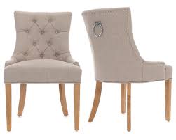 Verona Dining Chair In Cream Linen With Chrome Knocker And Oak Legs Dining Chairs Cream Dining Chairs Linen Dining Chairs