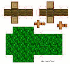 Papercraft Mini Jungle Tree Paper Crafts Minecraft Crafts Papercraft Minecraft Skin