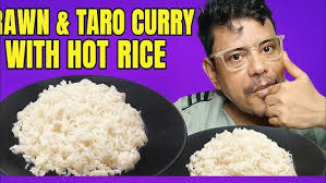 Finger-Licking Prawn & Taro Curry With 🔥Hot Rice