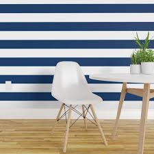 Papel de Parede listras horizontais branco e azul - Papel de Parede |  Conspecto