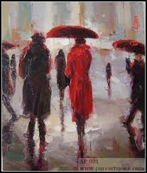 Impressionist painting woman with umbrella. Impressionist Painting Rainy Day People With Umbrellas Impressionist Paintings People Literature Art Painting