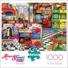 Aimee stewart's jigsaw puzzles have found a dedicated following around the world with jigsaw enthusiasts who enjoy her vivid colors, whimsical settings, elaborate detail and visual storytelling. Buffalo Games Aimee Stewart Pixels Pizza 1000 Pieces Jigsaw Puzzle Walmart Com Walmart Com