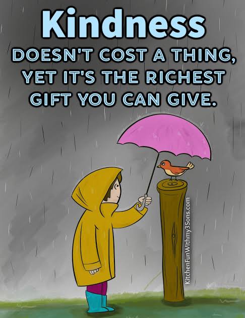 I think we could all spread kindness. It makes both the giver and receiver  feel good! MEME via Kitchen Fun With My 3 Sons