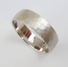 Wedding Band White Gold Mens Wedding Ring Hammered Sandblast Finished Ring 6mm Wide White Gold Wedding Bands Custom Wedding Rings Wedding Rings