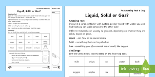 Matter states interactive and downloadable worksheet. Solid Liquid Or Gas Worksheet Worksheet Teacher Made