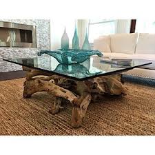 Driftwood And Glass Coffee Table Driftwood Furniture Driftwood Coffee Table Coffee Table Wood