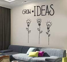 Wall Decal Motivation Quotes Grow Ideas Creative Flower Home Interior Z4015 Decoracion Oficina Creativa Interiores De Oficina Salones De Diseno