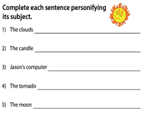 I purchased this fabulous packet at teachers pay teachers by the kids loved the activities in the packet and it inspired our anchor chart. Personification Worksheets