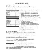 Ap biology photosynthesis lab pages: Ecology Review Sheet Pre Ap Doc Ecology Review Sheet I Matching Match The Following Terms With The Correct Statement Each Statement May Be Used Only Course Hero