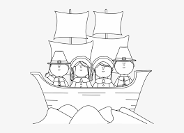 In 1620, 102 english pilgrims sailed to america on the mayflower. Black And White Pilgrims On The Mayflower Clip Art Mayflower Coloring Sheet 550x515 Png Download Pngkit