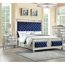 Bedroom 4pc set queen bed w storage drawer shelf nightstand from mirror bedroom furniture set , image source: Mirrored Bed Set Mayberry Hill Platinum 4 Piece Full Bedroom Set In Champagne Nebraska Furniture Mart