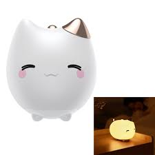 Sunsky Baseus Cute Series Dgam A02 0 8w Kitty Silicone Night Light Color Temperature Warm Light Rgb