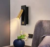 LED Wall Light Bedside Reading Light, with Button Portable Charging Port,  Lift Down Control Switch,Hardwire Recessed Unplugged (Black) - Amazon.com