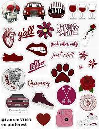 Maroon Sticker Pack Iphone Case Stickers Tumblr Stickers Hydroflask Stickers