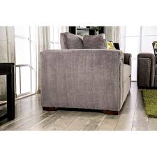 Leinster faux leather upholstered nailhead sofa, loveseat, and chair set in stone gray. Holland Contemporary Warm Grey Nailhead Sofa By Foa Overstock 27492233