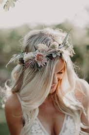 36 Romantic Flower Crowns For Spring And Summer Weddings Weddinginclude Boho Wedding Hair Wedding Hair Flowers Elegant Wedding Hair