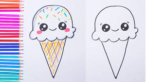 How To Draw Ice Cream Easy Drawings Easy Drawings Draw Ice Cream Ice Cream Painting