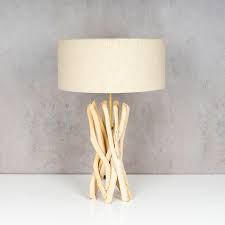 Lampe Tischlampe 62cm Holz Holzlampe Unikat Braun Treibholz