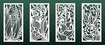 Ornamental birds decor frame free dxf file. Laser Cutting Templates With Floral Pattern Wood Or Metal Cut Stencil For Fretwork Or Carving Paper Art Vector Set Panel Decor For Interior Design Card Background Decoration Or Engraving Royalty Free Cliparts